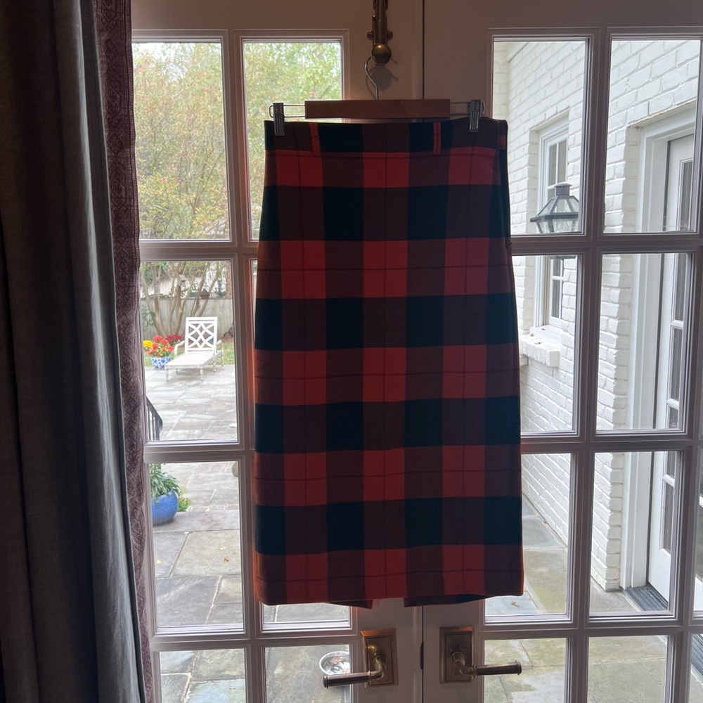 Zara Orange & Black Plaid Pencil Skirt, Size Small, Excellent Condition! - Picture 2 of 3